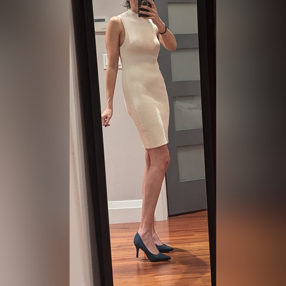 Cream sleeveless dress size XS